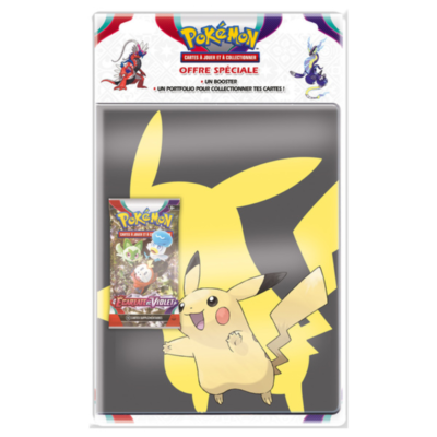 ASMODEE Pack Portfolio + booster Cartes Pokémon Ecarlate et Violet